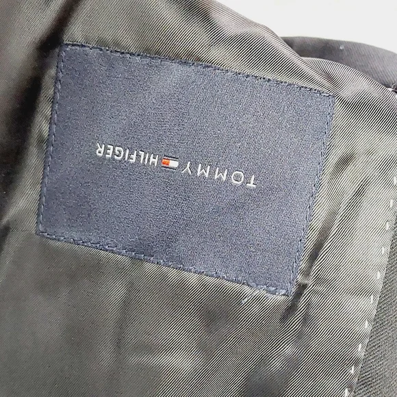 Tommy Hilfiger Black Wool Suit Blazer Classic Two-Button Jacket P1260 - Picture 8 of 9
